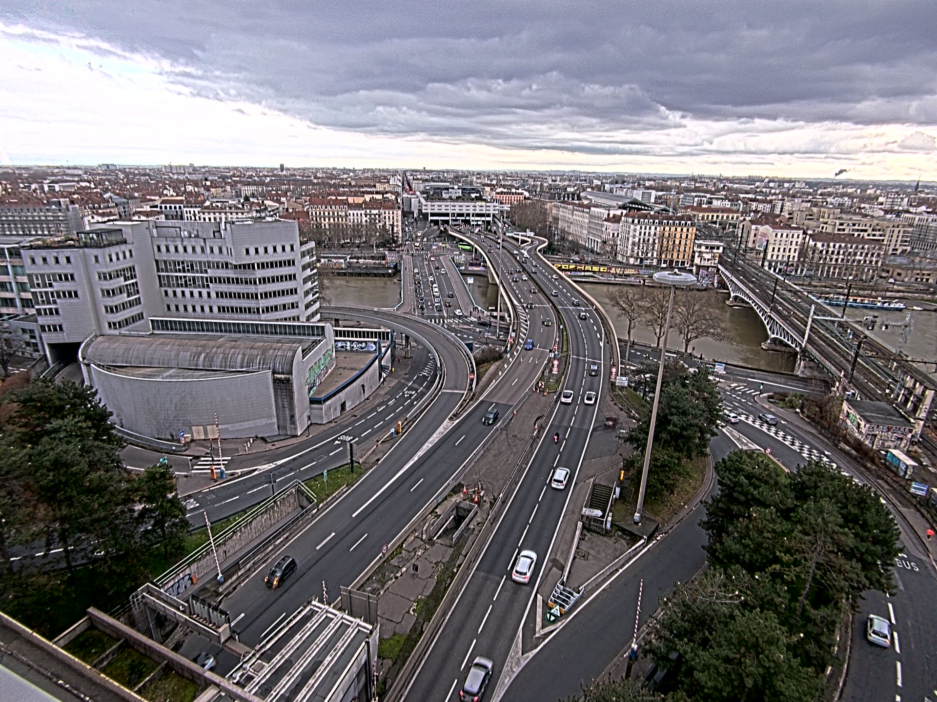 Caméra autoroute à Lyon Perrache à l'entrée Sud du Tunnel sous Fourvière, en direction de Marseille