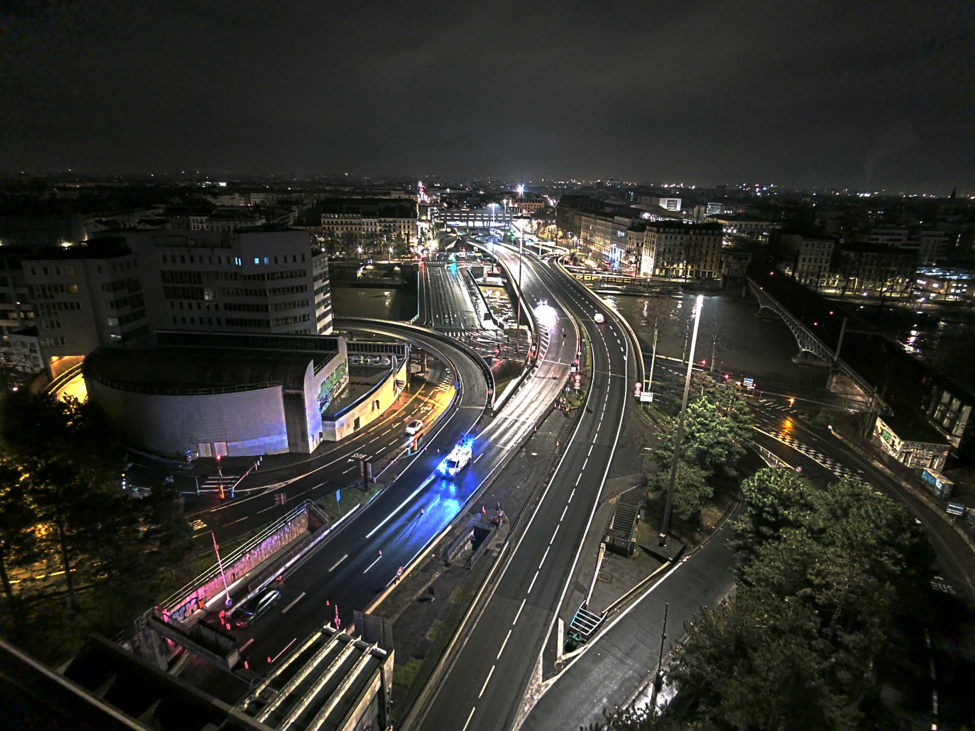 Caméra autoroute à Lyon Perrache à l'entrée Sud du Tunnel sous Fourvière, en direction de Marseille