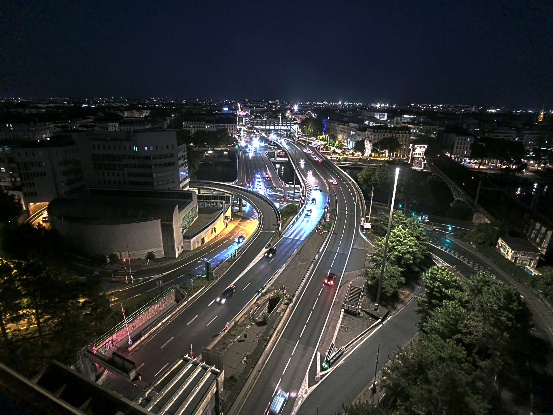 Caméra autoroute à Lyon Perrache à l'entrée Sud du Tunnel sous Fourvière, en direction de Marseille