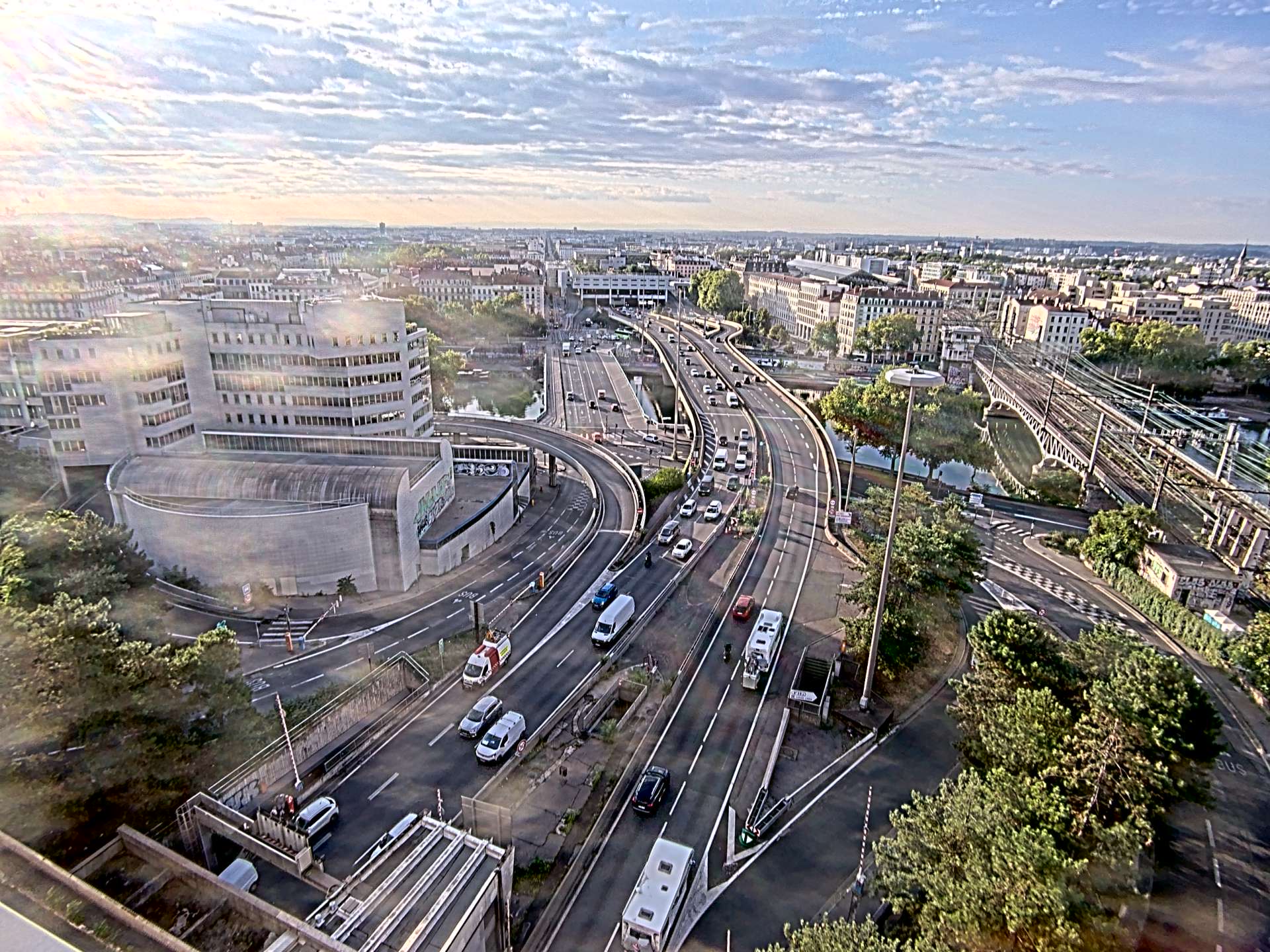 Caméra autoroute à Lyon Perrache à l'entrée Sud du Tunnel sous Fourvière, en direction de Marseille