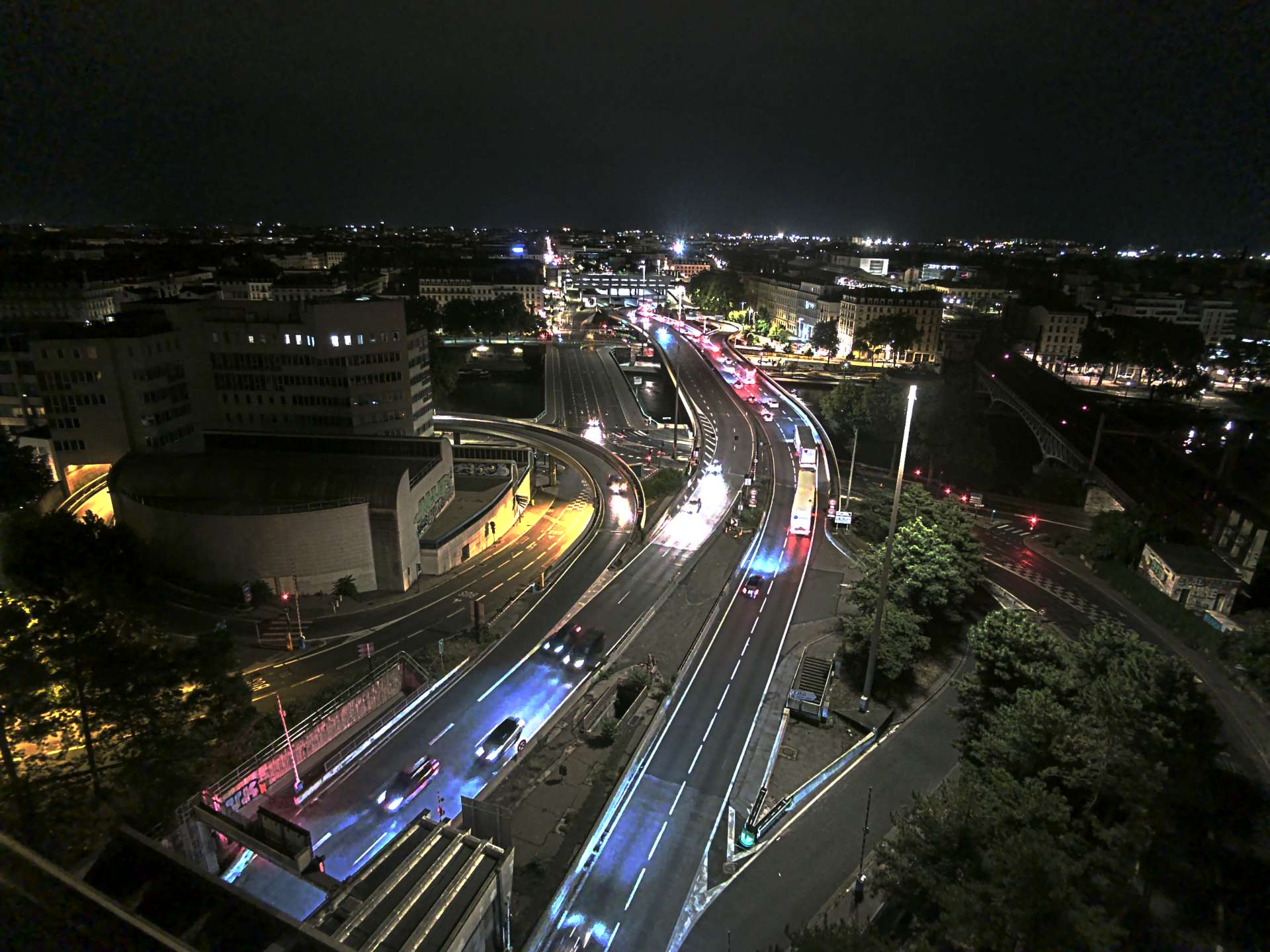 Caméra autoroute à Lyon Perrache à l'entrée Sud du Tunnel sous Fourvière, en direction de Marseille