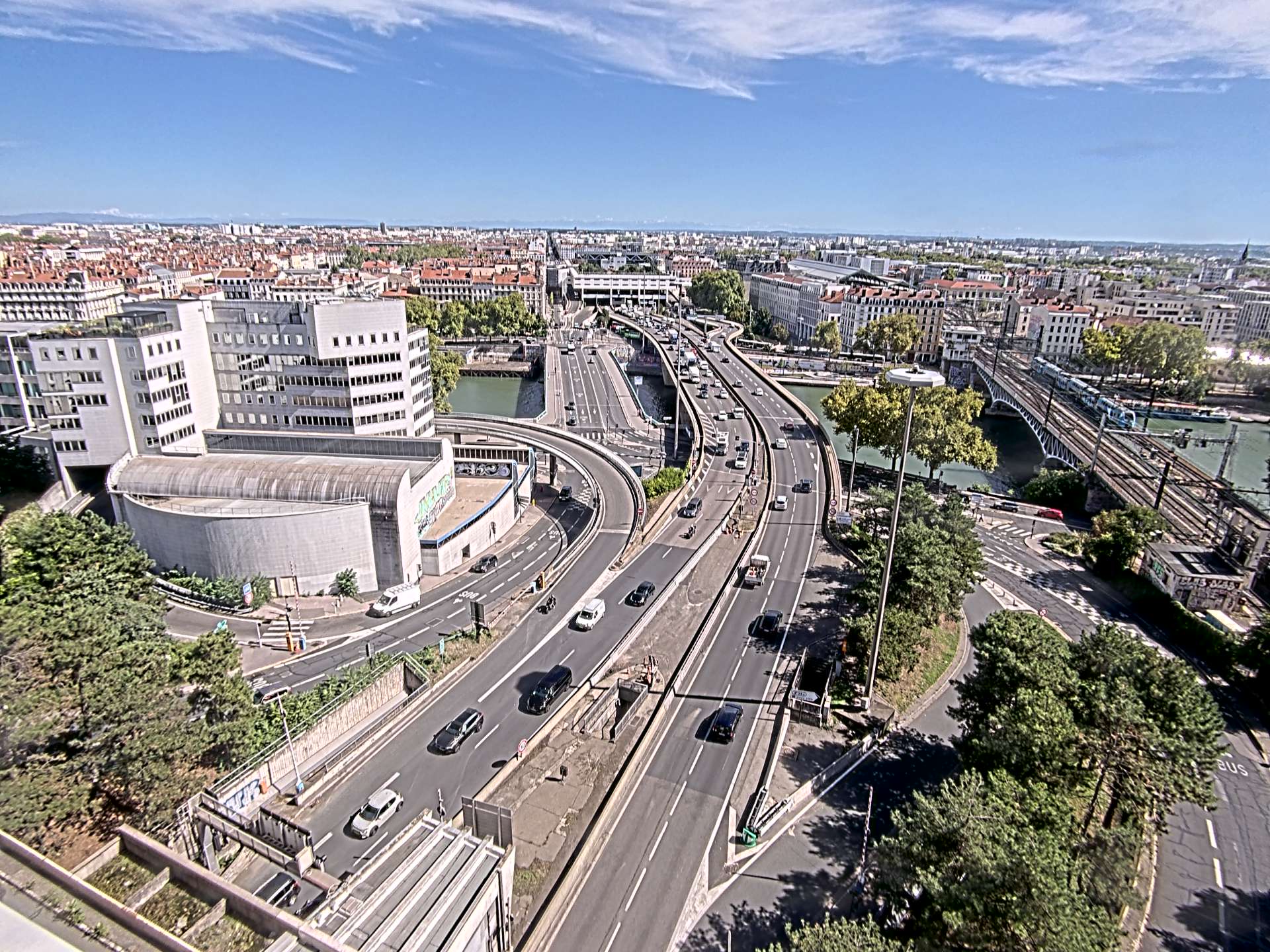 Caméra autoroute à Lyon Perrache à l'entrée Sud du Tunnel sous Fourvière, en direction de Marseille