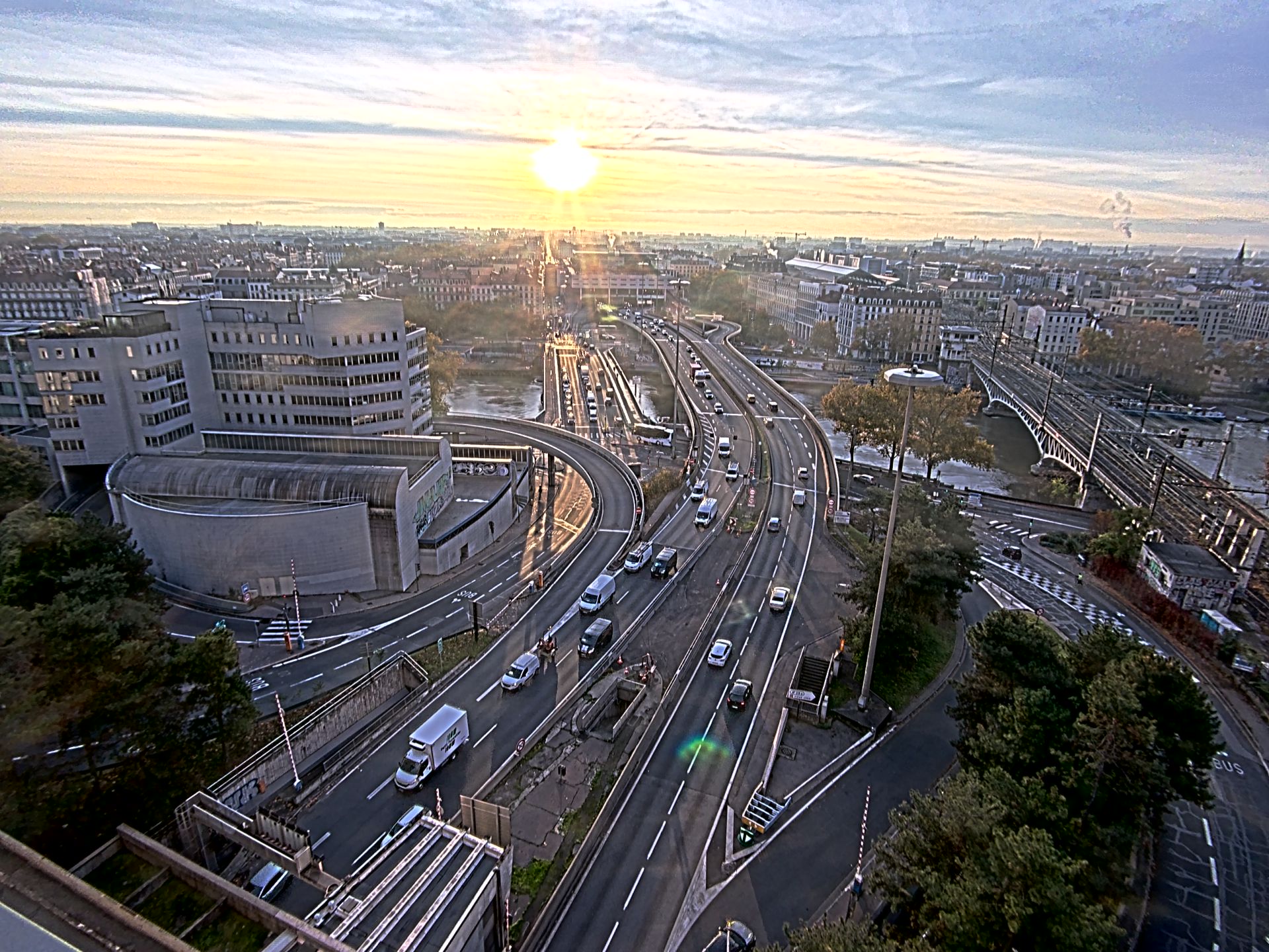 Caméra autoroute à Lyon Perrache à l'entrée Sud du Tunnel sous Fourvière, en direction de Marseille