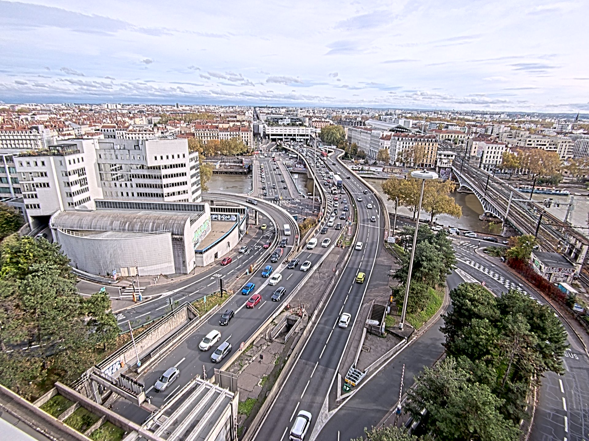 Caméra autoroute à Lyon Perrache à l'entrée Sud du Tunnel sous Fourvière, en direction de Marseille