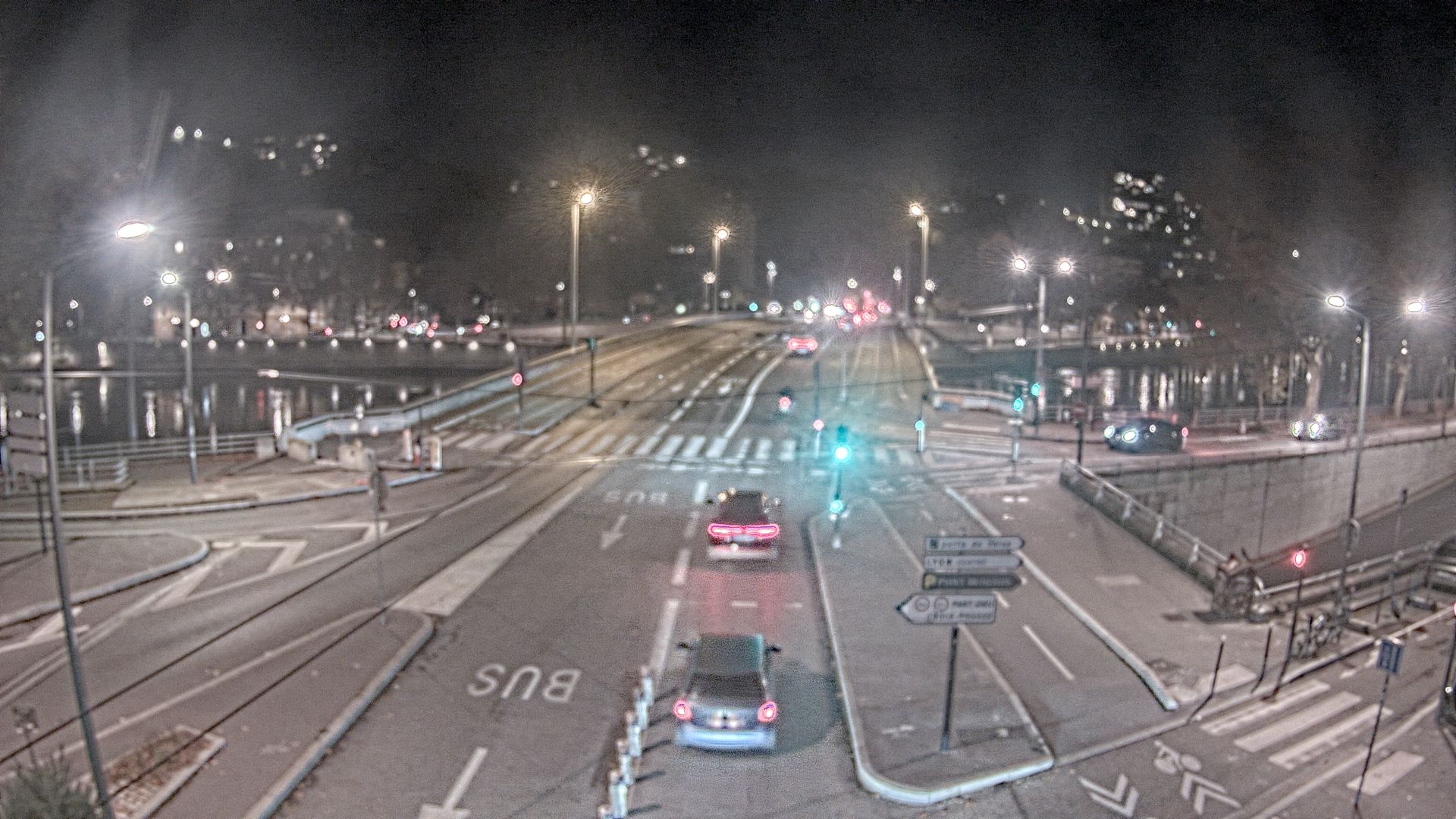Webcam à Lyon au niveau du pont Clémenceau sur la D506. Vue orientée vers le tunnel de la Croix-Rousse
