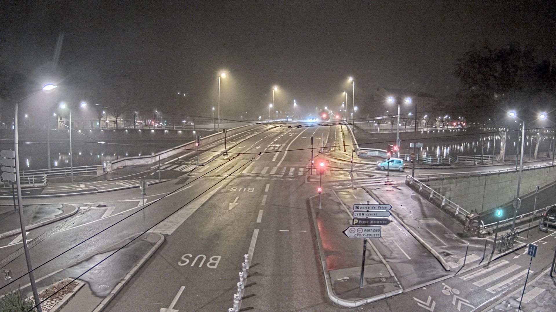 Webcam à Lyon au niveau du pont Clémenceau sur la D506. Vue orientée vers le tunnel de la Croix-Rousse