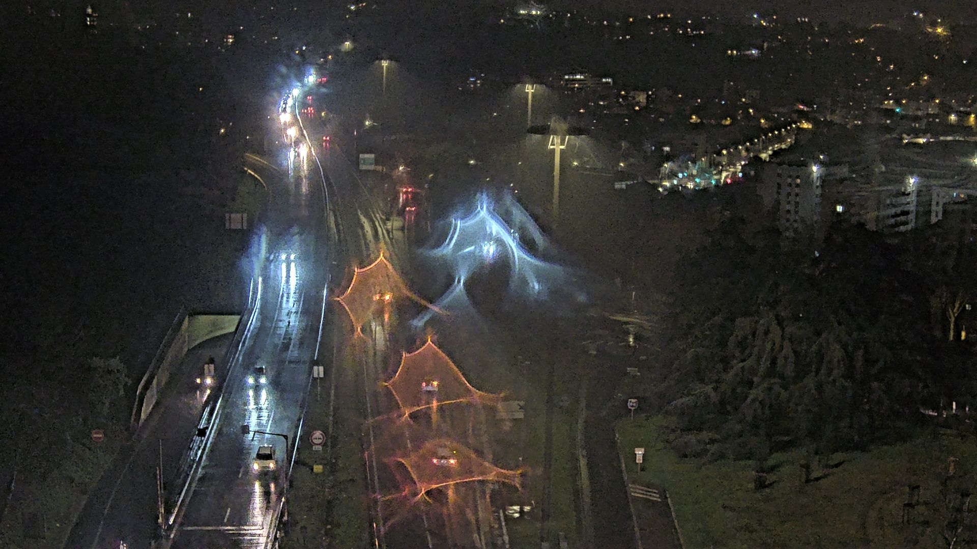Caméra autoroute à Lyon, entrée Nord du Tunnel sous Fourvière, en direction de Paris