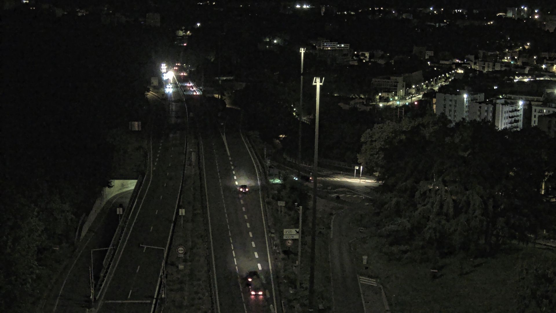 <h2>Caméra autoroute à Lyon, entrée Nord du Tunnel sous Fourvière, en direction de Paris</h2>