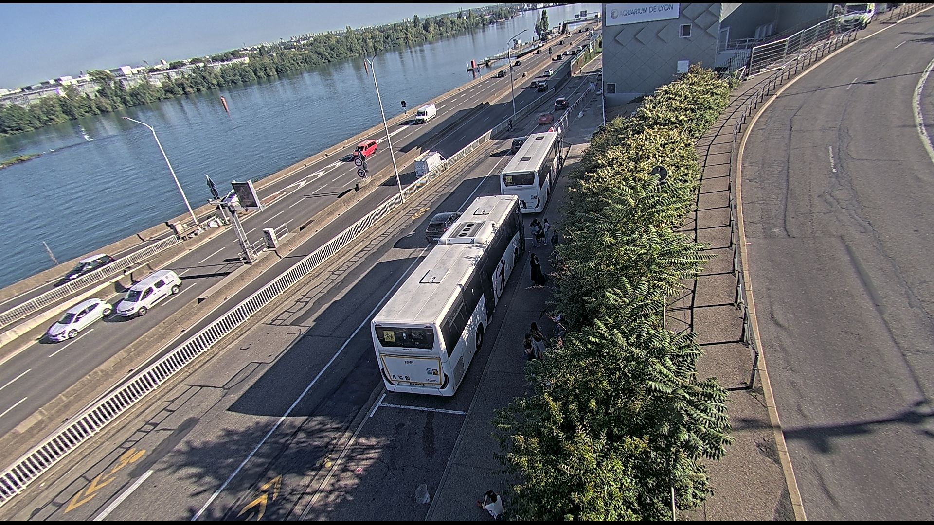 Caméra trafic sur A7 à Lyon, au niveau du Pont de la Mulatière, vue orientée vers Marseille