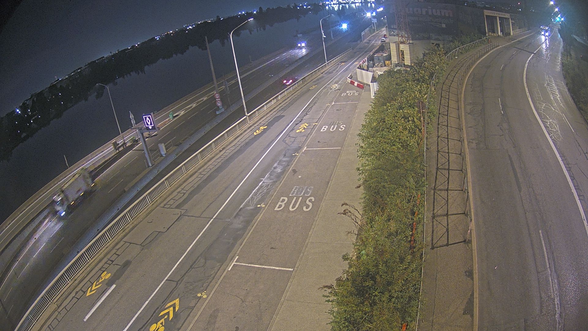 Caméra trafic sur A7 à Lyon, au niveau du Pont de la Mulatière, vue orientée vers Marseille