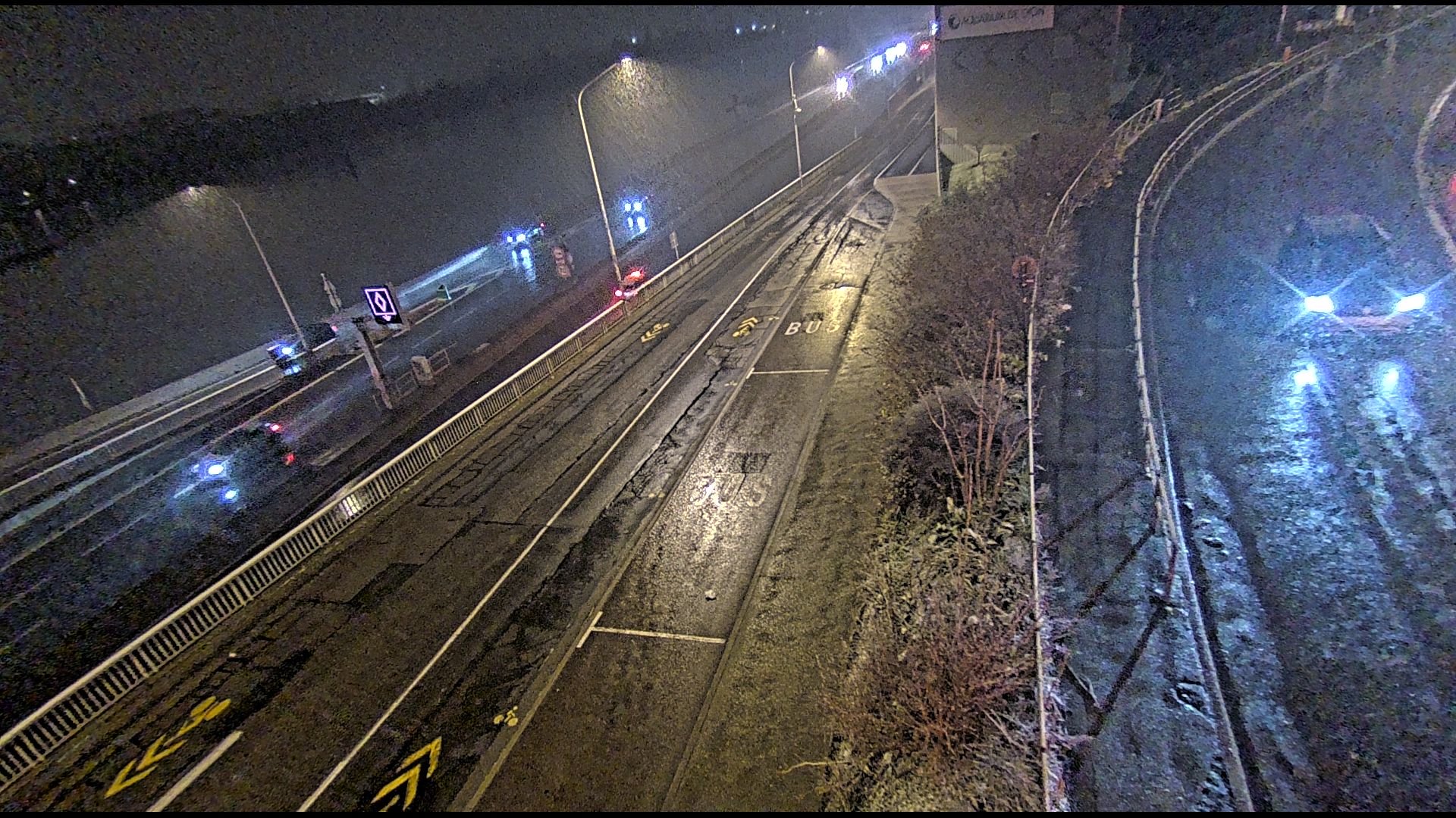 Caméra trafic sur A7 à Lyon, au niveau du Pont de la Mulatière, vue orientée vers Marseille