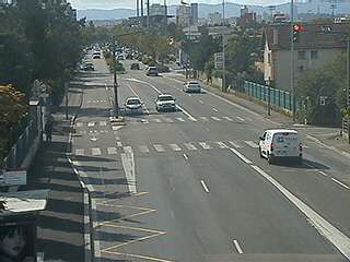 Webcam à la jonction de l'avenue de Bohlen et de la rue Salengro à Vaulx-en-Velin. Vue orientée vers Lyon