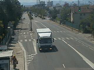Webcam à la jonction de l'avenue de Bohlen et de la rue Salengro à Vaulx-en-Velin. Vue orientée vers Lyon